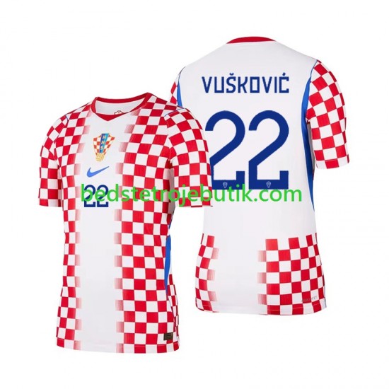 Kroatien Luka Vuskovic 22 Mænd Hjemmebane Fodboldtrøje World Cup 2026 Kortærmet