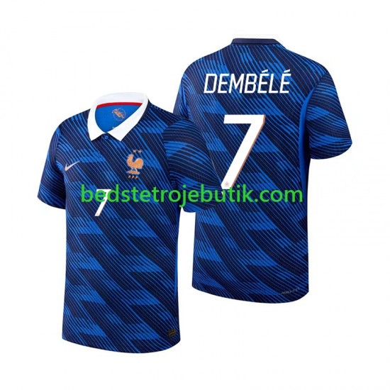 Frankrig Ousmane Dembele 7 Mænd Hjemmebane Fodboldtrøje World Cup 2026 Kortærmet