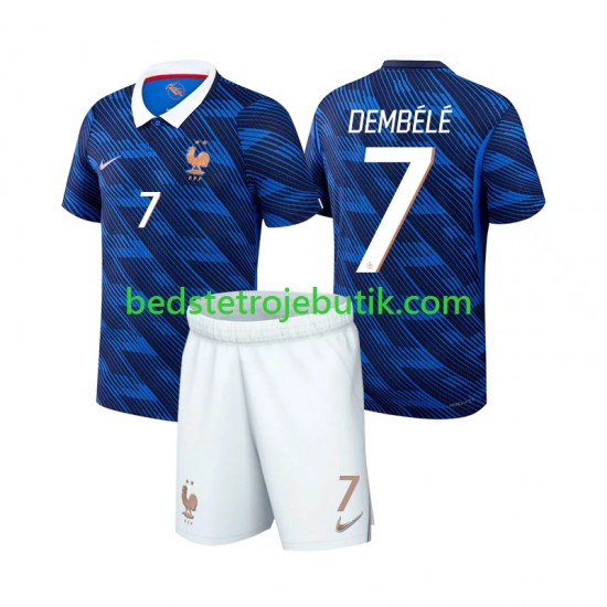Frankrig Ousmane Dembele 7 Børn Hjemmebane Fodboldtrøje World Cup 2026 Kortærmet
