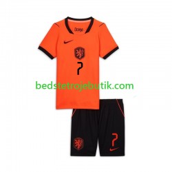 Holland Xavi Simons 7 Børn Hjemmebane Fodboldtrøje World Cup 2026 Kortærmet