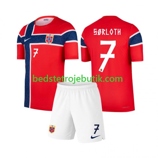 Norge Alexander Sorloth 7 Børn Hjemmebane Fodboldtrøje World Cup 2026 Kortærmet