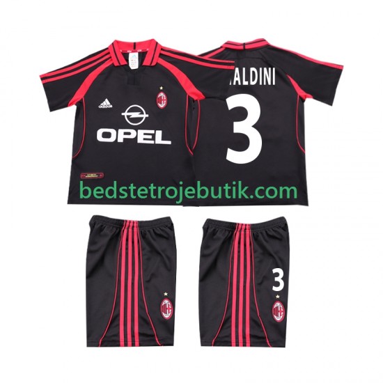 AC Milan MALDINI 3 2000 2001 Retro Børn 3. Valg Fodboldtrøje Kortærmet