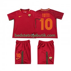 AS Roma Totti 10 2017-2018 Retro Børn Hjemmebane Fodboldtrøje Kortærmet
