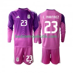 Argentina Emiliano Martinez 23 Målmand Børn Hjemmebane Fodboldtrøje 2025 Langærmet