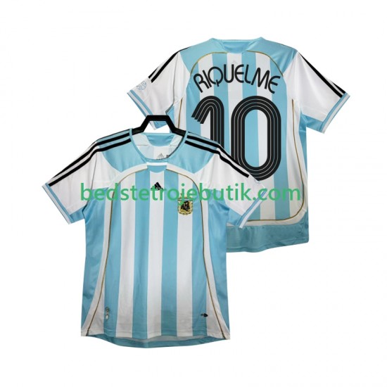 Argentina RIQUELME 10 Retro Mænd Hjemmebane Fodboldtrøje 2006 Kortærmet