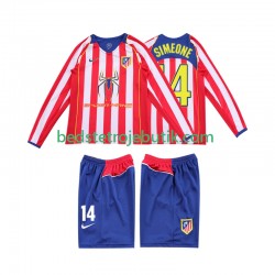 Atlético Madrid SIMEONE 14 2005 Retro Børn Hjemmebane Fodboldtrøje 2004 Langærmet