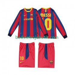 FC Barcelona Lionel Messi 10 Retro Børn Hjemmebane Fodboldtrøje 2011 2010 Langærmet