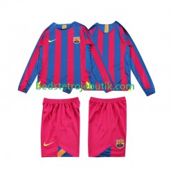 FC Barcelona 2005 Retro Børn Hjemmebane Fodboldtrøje 2006 Langærmet