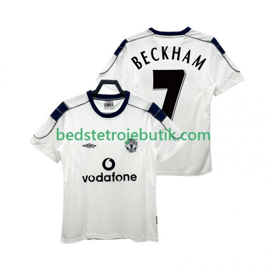 Manchester United BECKHAM 7 2000 2001 Retro Mænd Udebane Fodboldtrøje Kortærmet