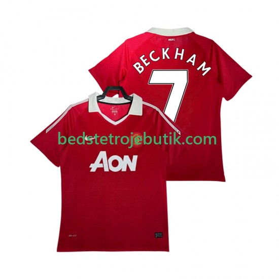 Manchester United BECKHAM 7 Retro Mænd Hjemmebane Fodboldtrøje 2011 2010 Kortærmet