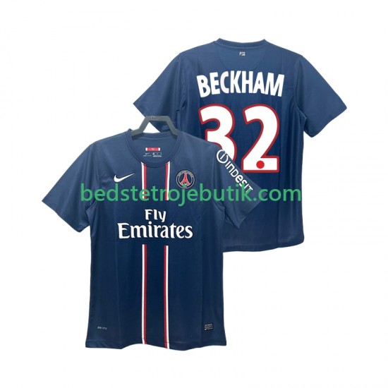 Paris Saint-Germain BECKHAM 32 2012 2013 Retro Mænd Hjemmebane Fodboldtrøje Kortærmet