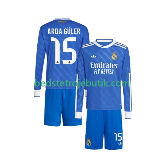 Real Madrid Arda Guler 15 Børn 3. Valg Fodboldtrøje 2025-2026 Langærmet
