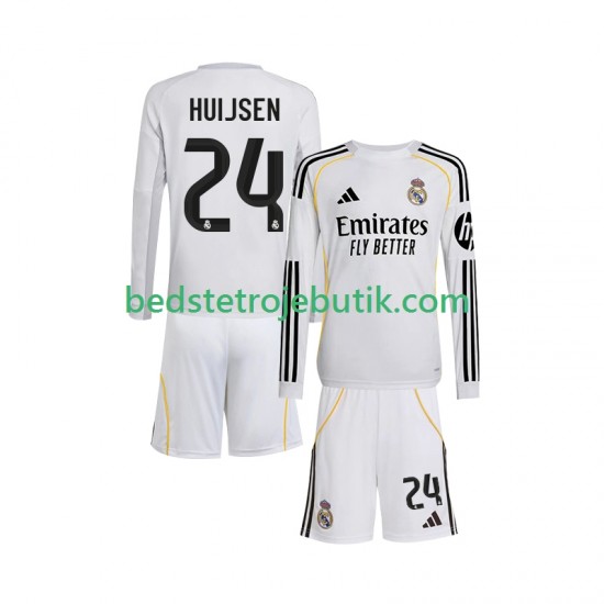 Real Madrid Huijsen 24 Børn Hjemmebane Fodboldtrøje 2025-2026 Langærmet