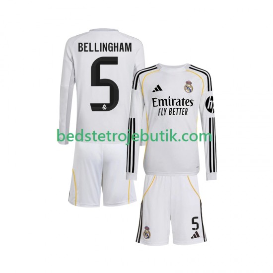 Real Madrid Jude Bellingham 5 Børn Hjemmebane Fodboldtrøje 2025-2026 Langærmet