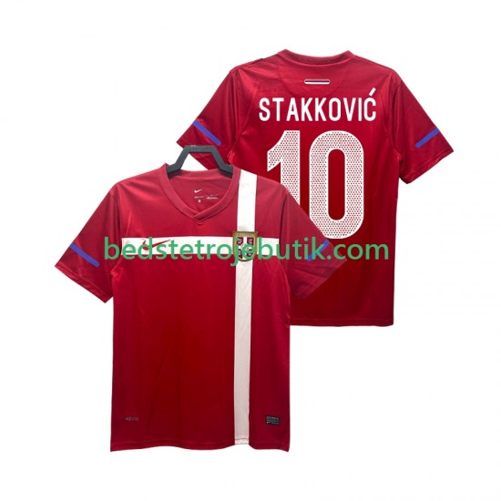 Serbien STAKKOVIC 10 Retro Mænd Hjemmebane Fodboldtrøje 2010 Kortærmet