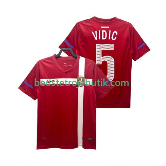 Serbien VIDIC 5 Retro Mænd Hjemmebane Fodboldtrøje 2010 Kortærmet