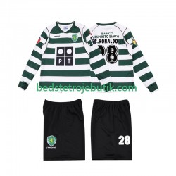 Sporting CP Cristiano Ronaldo 28 2001 2003 Retro Børn Hjemmebane Fodboldtrøje Langærmet