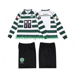 Sporting CP 2001 2003 Retro Børn Hjemmebane Fodboldtrøje Langærmet