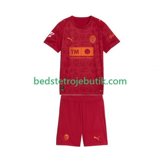 Valencia CF Børn Udebane Fodboldtrøje 2025-2026 Kortærmet