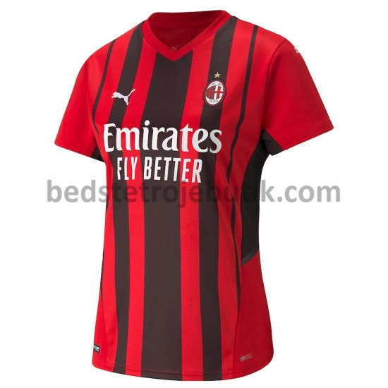 AC Milan Dame Hjemmebane Fodboldtrøje 2021-2022 Kortærmet
