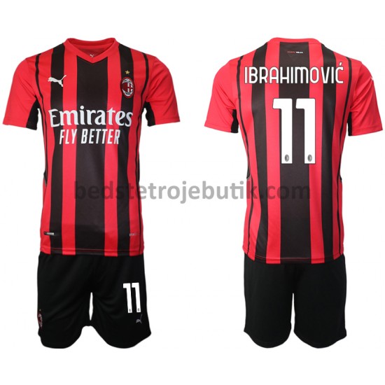 AC Milan Zlatan Ibrahimovic 11 Børn Hjemmebane Fodboldtrøje 2021-2022 Kortærmet