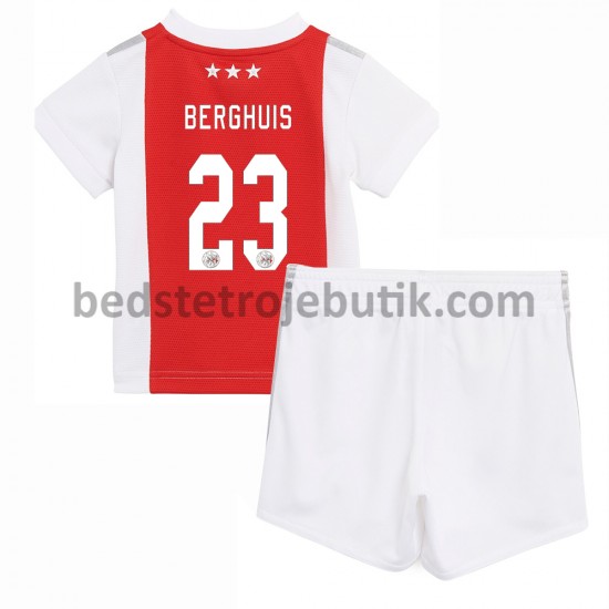 AFC Ajax Steven Berghuis 23 Børn Hjemmebane Fodboldtrøje 2021-2022 Kortærmet