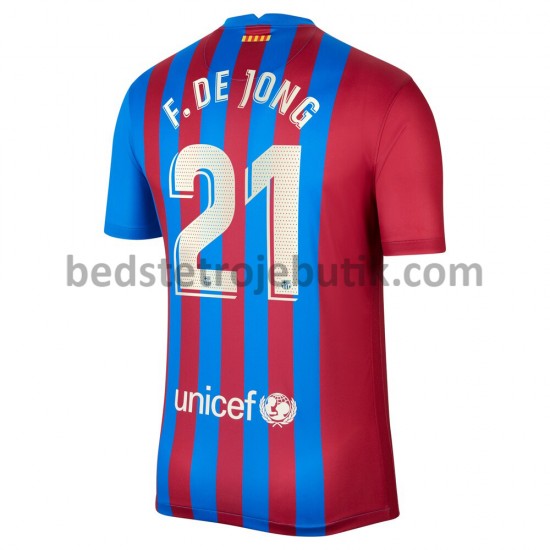 FC Barcelona F.De Jong 21 Hjemmebane Fodboldtrøje 2021-2022 Kortærmet