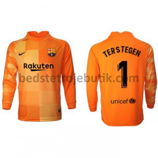 FC Barcelona Målmand Ter Stegen 1 Hjemmebane Fodboldtrøje 2021-2022 Langærmet