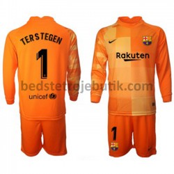 FC Barcelona Målmand Ter Stegen 1 Børn Hjemmebane Fodboldtrøje 2021-2022 Langærmet