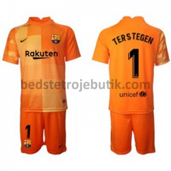 FC Barcelona Målmand Ter Stegen 1 Børn Hjemmebane Fodboldtrøje 2021-2022 Kortærmet