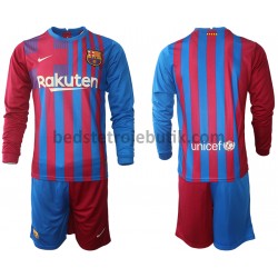 FC Barcelona Børn Hjemmebane Fodboldtrøje 2021-2022 Langærmet