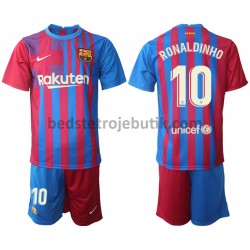 FC Barcelona Ronaldinho 10 Børn Hjemmebane Fodboldtrøje 2021-2022 Kortærmet