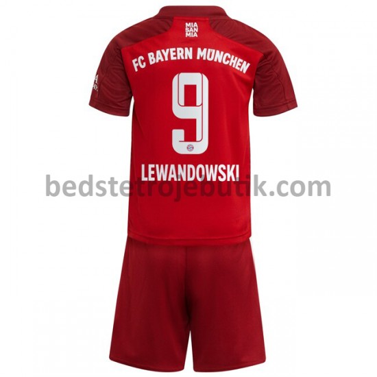 FC Bayern München Robert Lewandowski 9 Børn Hjemmebane Fodboldtrøje 2021-2022 Kortærmet