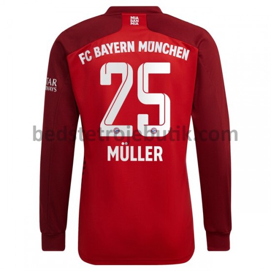 FC Bayern München Thomas Muller 25 Hjemmebane Fodboldtrøje 2021-2022 Langærmet