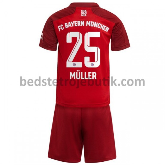 FC Bayern München Thomas Muller 25 Børn Hjemmebane Fodboldtrøje 2021-2022 Kortærmet