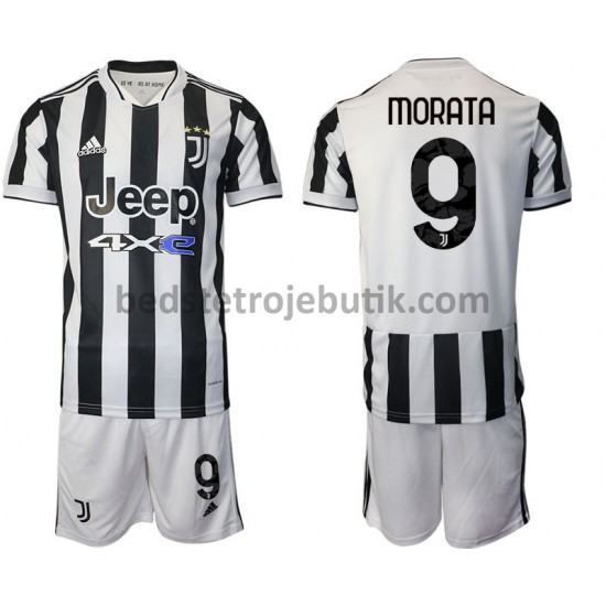 Juventus Alvaro Morata 9 Børn Hjemmebane Fodboldtrøje 2021-2022 Kortærmet