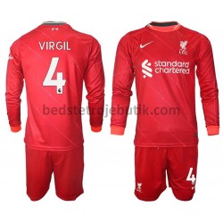 Liverpool VIRGIL 4 Børn Hjemmebane Fodboldtrøje 2021-2022 Langærmet