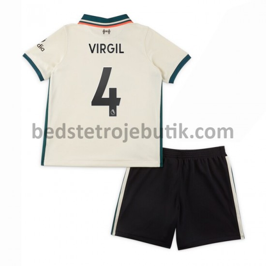 Liverpool Virgil van Dijk 4 Børn Udebane Fodboldtrøje 2021-2022 Kortærmet