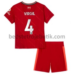 Liverpool Virgil van Dijk 4 Børn Hjemmebane Fodboldtrøje 2021-2022 Kortærmet