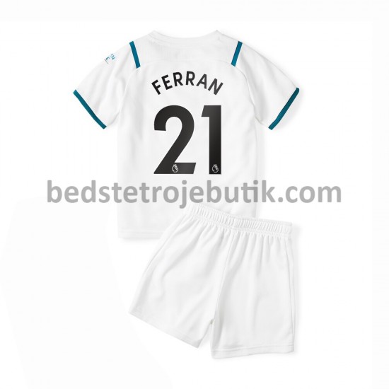 Manchester City Ferran Torres 21 Børn Udebane Fodboldtrøje 2021-2022 Kortærmet