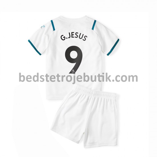 Manchester City Gabriel Jesus 9 Børn Udebane Fodboldtrøje 2021-2022 Kortærmet
