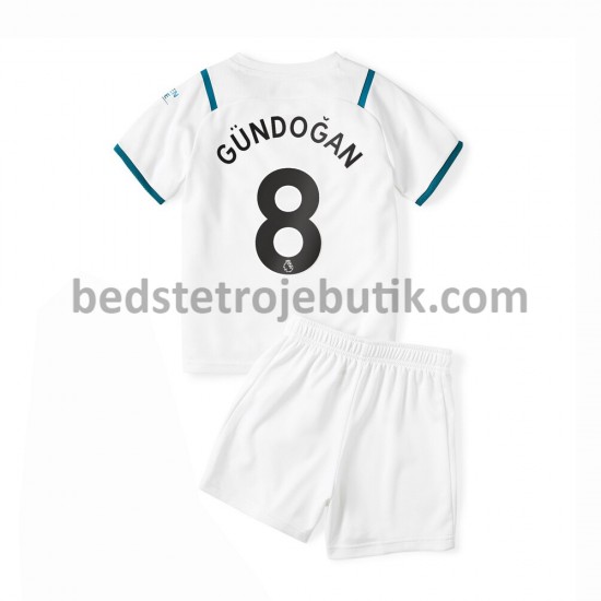 Manchester City Ilkay Gundogan 8 Børn Udebane Fodboldtrøje 2021-2022 Kortærmet