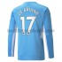 Manchester City Kevin De Bruyne 17 Hjemmebane Fodboldtrøje 2021-2022 Langærmet