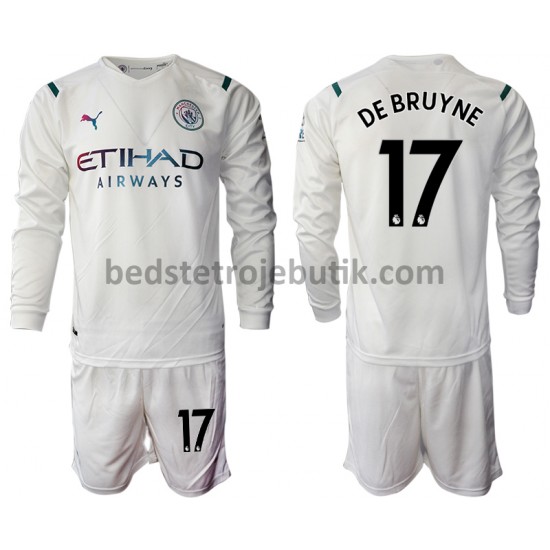 Manchester City Kevin De Bruyne 17 Børn Udebane Fodboldtrøje 2021-2022 Langærmet