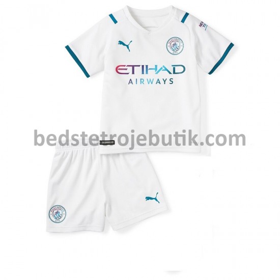 Manchester City Børn Udebane Fodboldtrøje 2021-2022 Kortærmet