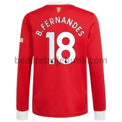 Manchester United Bruno Fernandes 18 Hjemmebane Fodboldtrøje 2021-2022 Langærmet