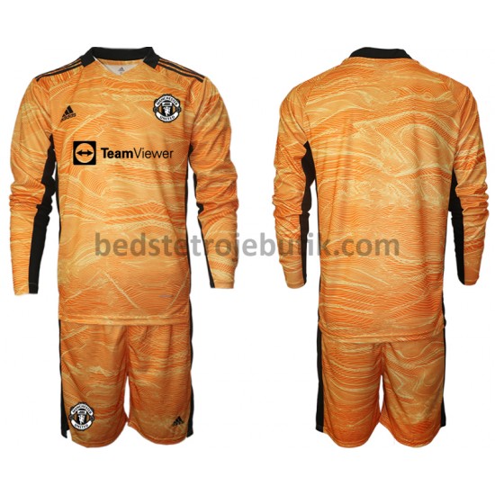 Manchester United Målmand Børn Hjemmebane Fodboldtrøje 2021-2022 Langærmet