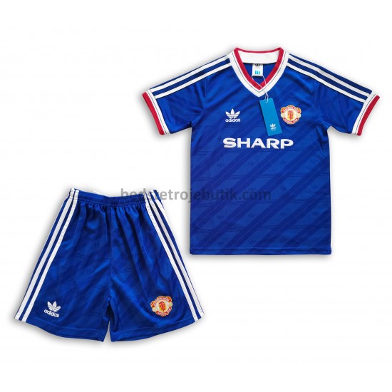 Manchester United Retro Børn Udebane Fodboldtrøje 1986 Kortærmet