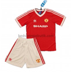 Manchester United Retro Børn Hjemmebane Fodboldtrøje 1984 Kortærmet