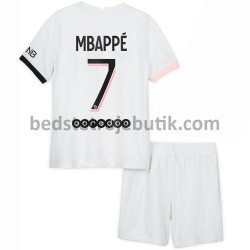 Paris Saint-Germain Kylian Mbappé 7 Børn Udebane Fodboldtrøje 2021-2022 Kortærmet
